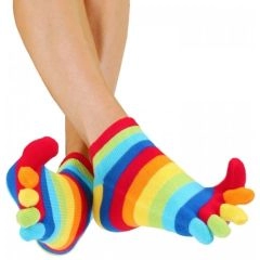 Stripy Rainbow TOETOE ankel tåsokker (korte), str. 35-46 - 