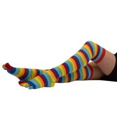 Rainbow, Stribede tåstrømper TOETOE Over Knee - One-size - 