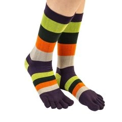 ToeToe Essential tåsokker med striber til mænd, str. 41-48 Pistachio